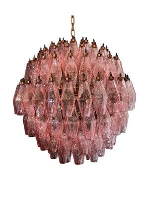 Murano Chandelier – Poliedri -140 glass – Pink - Zonesus