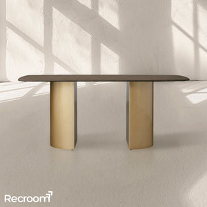 San Germani Wood Dining Table with Dauphine Base - Zonesus