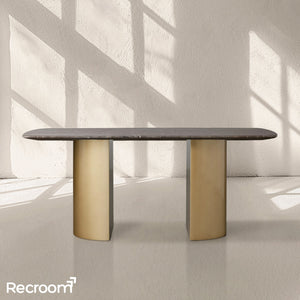 San Germani Stone Dining Table with Dauphine Base - Zonesus