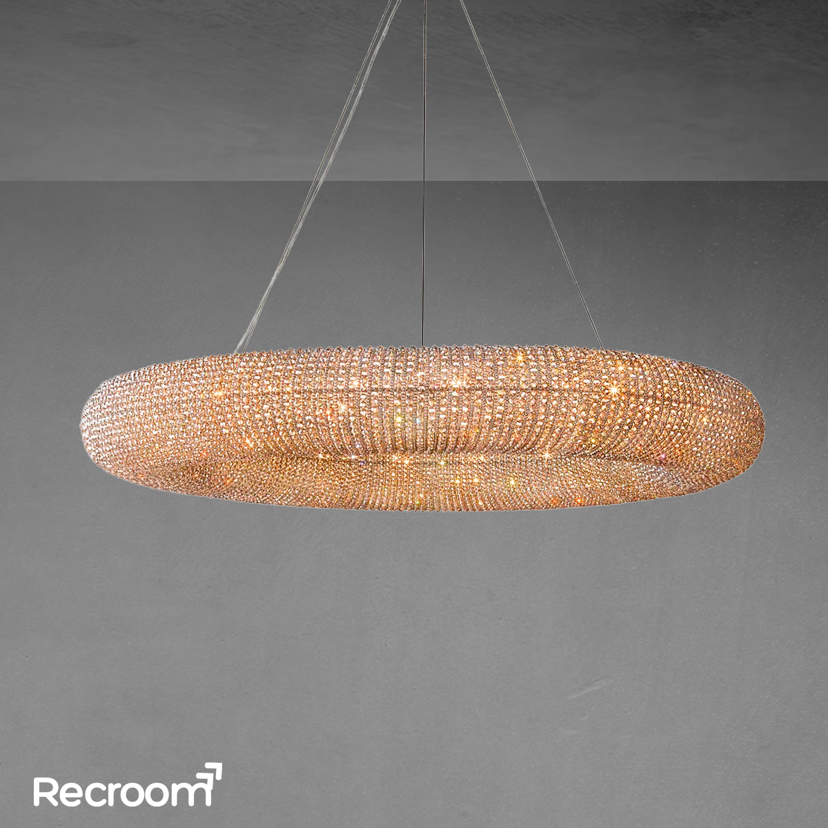 Cristal Hallo Round LED Chandelier 72" - Zonesus