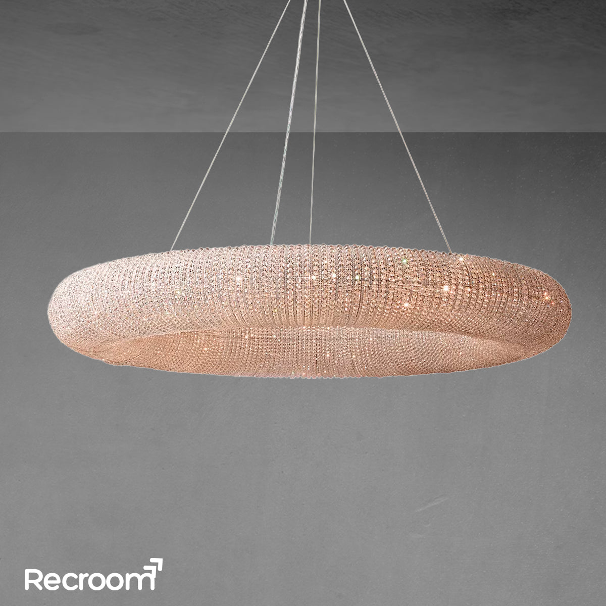 Cristal Hallo Round LED Chandelier 72" - Zonesus