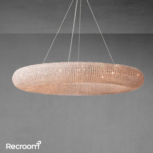 Cristal Hallo Round LED Chandelier 72" - Zonesus