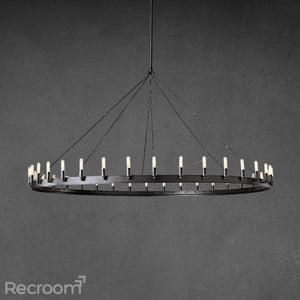 Caminon Vintage Filament Round Chandelier 71" - Zonesus