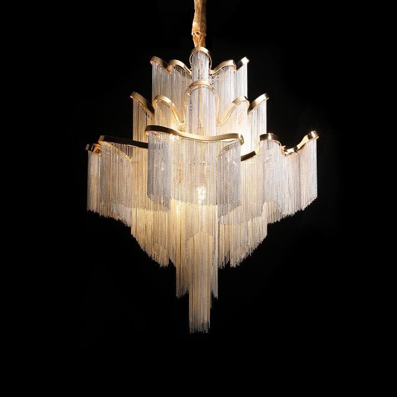 Alisa Luxury Flower Chain Tassel Chandelier - Zonesus