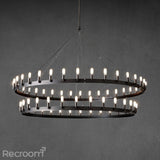 Caminon Vintage Filament Two-Tier Chandelier 71" - Zonesus