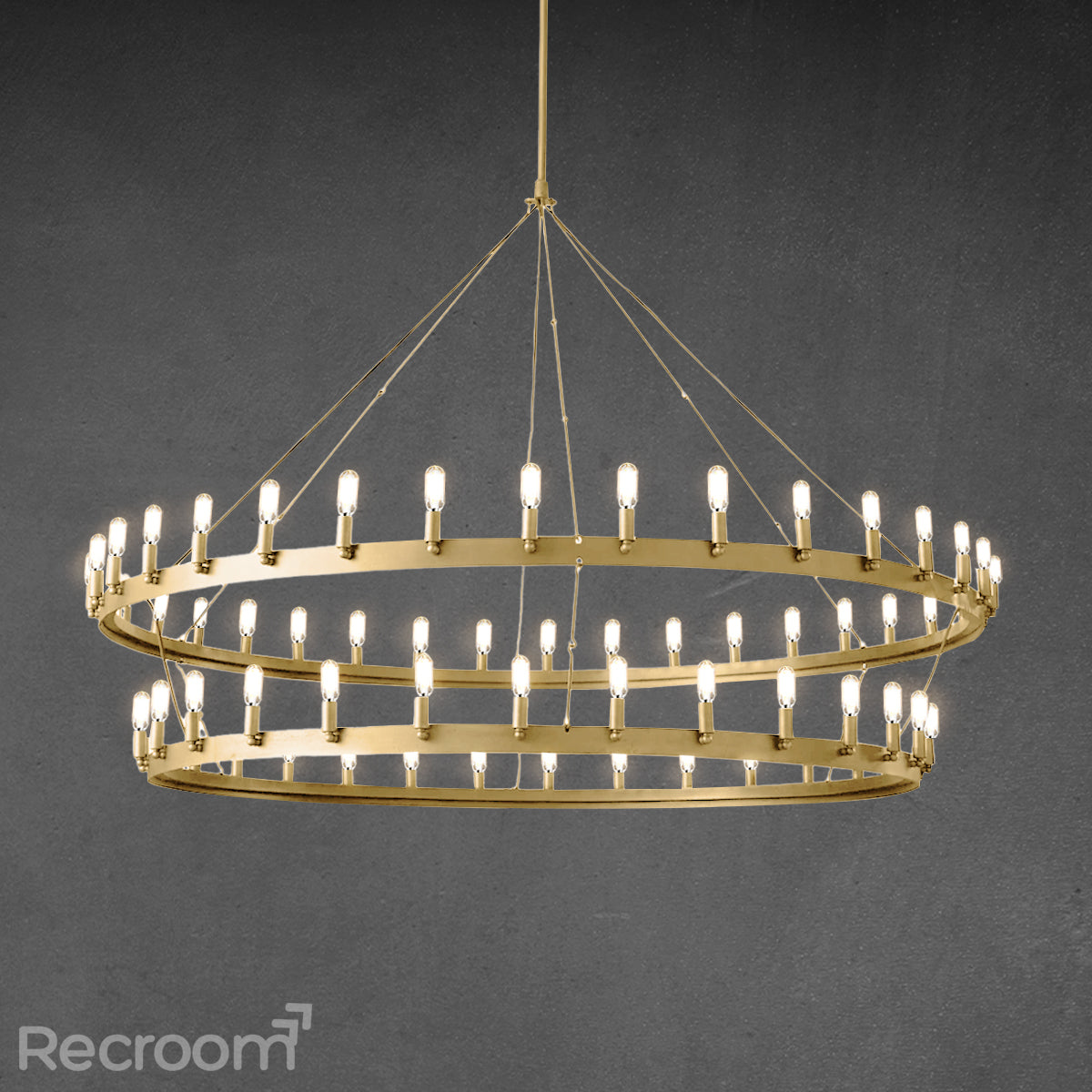 Caminon Vintage Filament Two-Tier Chandelier 71" - Zonesus