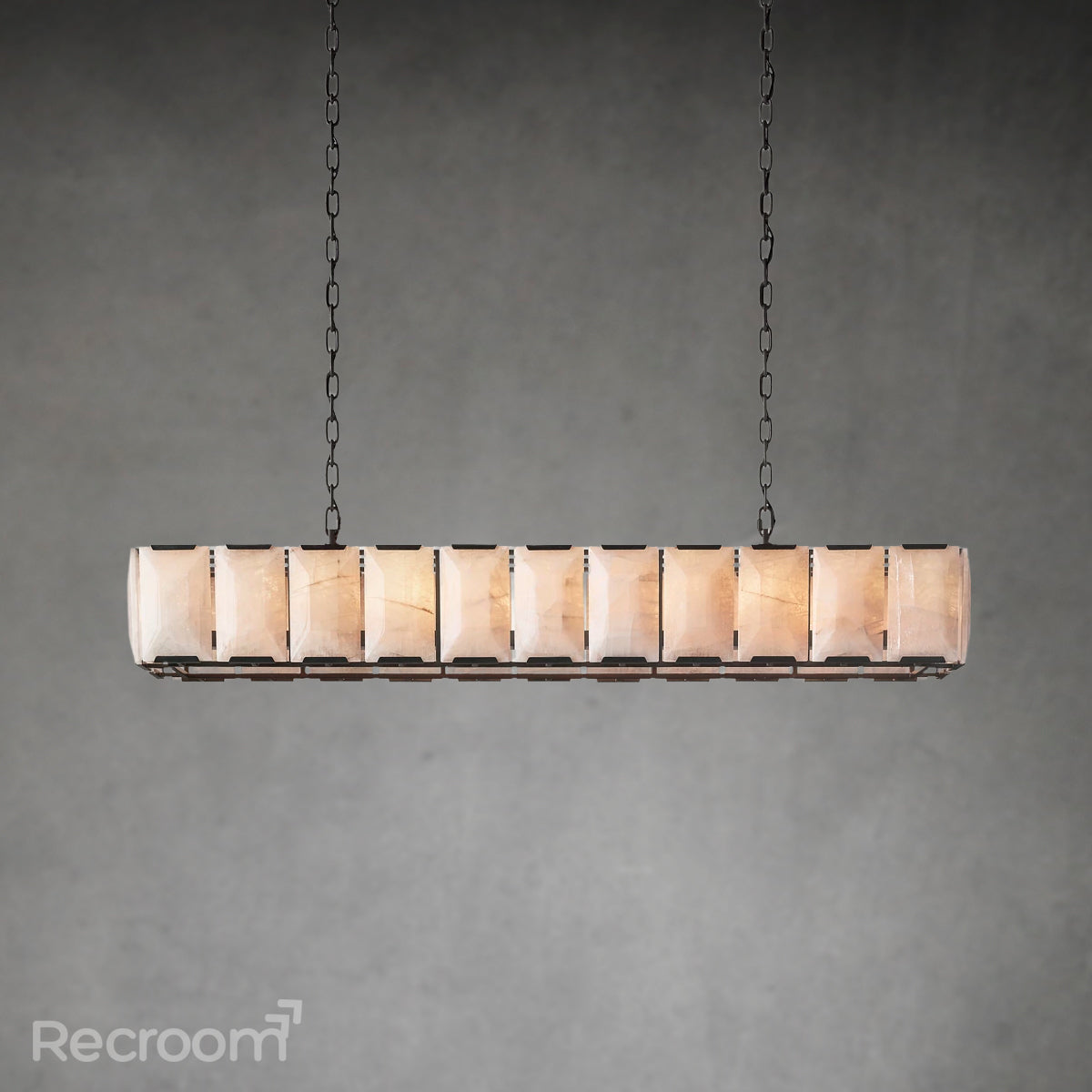 Harllow Calcite Rectangular Chandelier 73" - Zonesus