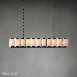 Harllow Calcite Rectangular Chandelier 73" - Zonesus