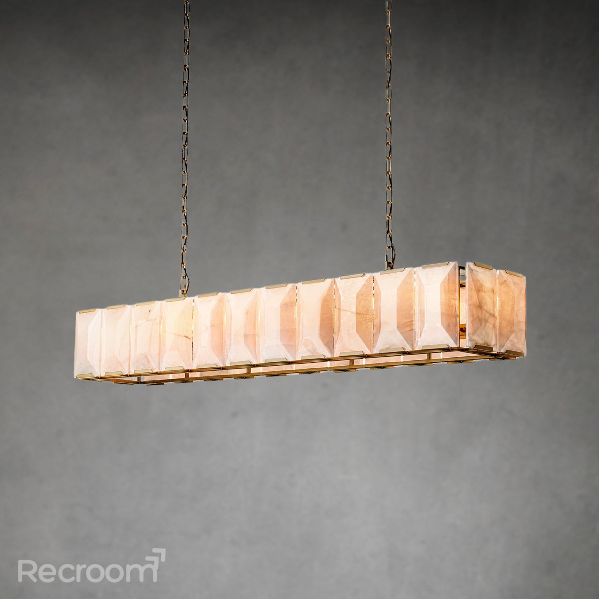 Harllow Calcite Rectangular Chandelier 73" - Zonesus