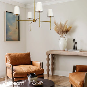 Art Fabric Lamp Shade Rhodes Round Chandelier - Zonesus