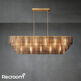 Sirena Clear Glass Rectangular Chandelier 77" - Zonesus