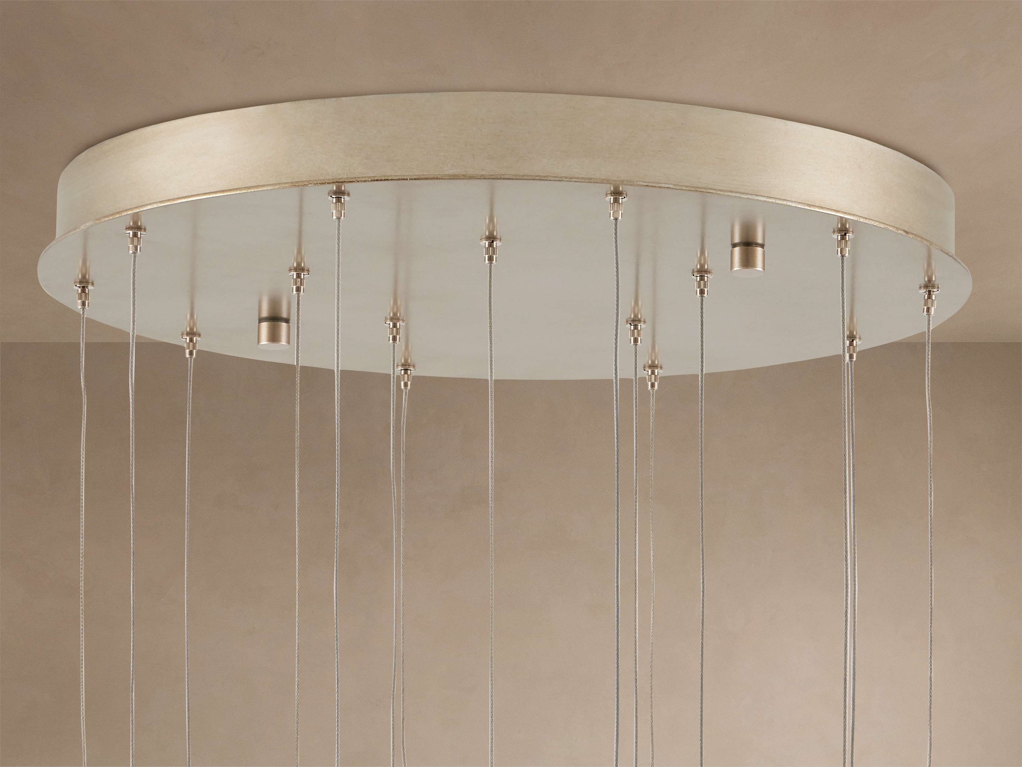 Edda Cascade Teardrop Mercury Glass Round Chandelier 23'' 35''D - Zonesus