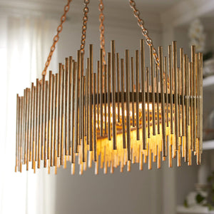 Althely 10 Lights Rectangle Pendant Chandelier - Zonesus