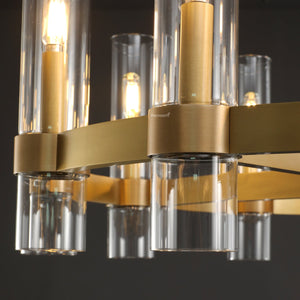 Manory Glass Round Chandelier 36" - Zonesus