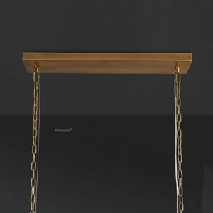 Harllow Multi Crystal Rectangular Chandelier 42“ 54” 62“ 74” - Zonesus