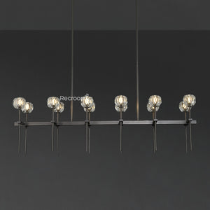Boulew Crystal Glass Double Linear Chandelier 60" - Zonesus