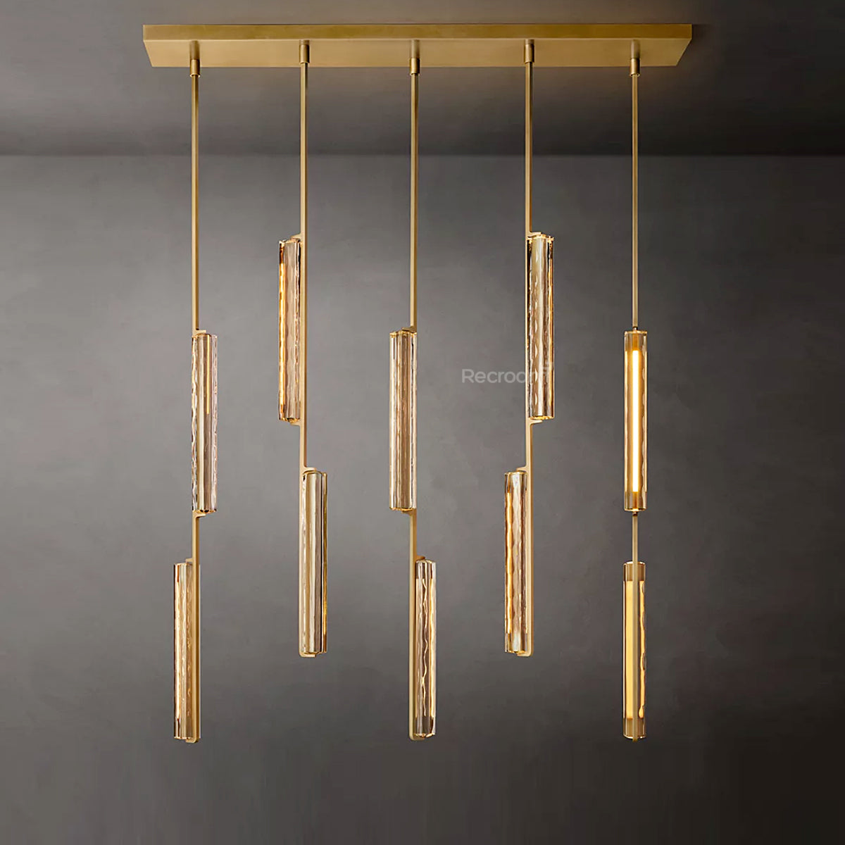 Auduben Crystal Linear Chandelier 54" - Zonesus