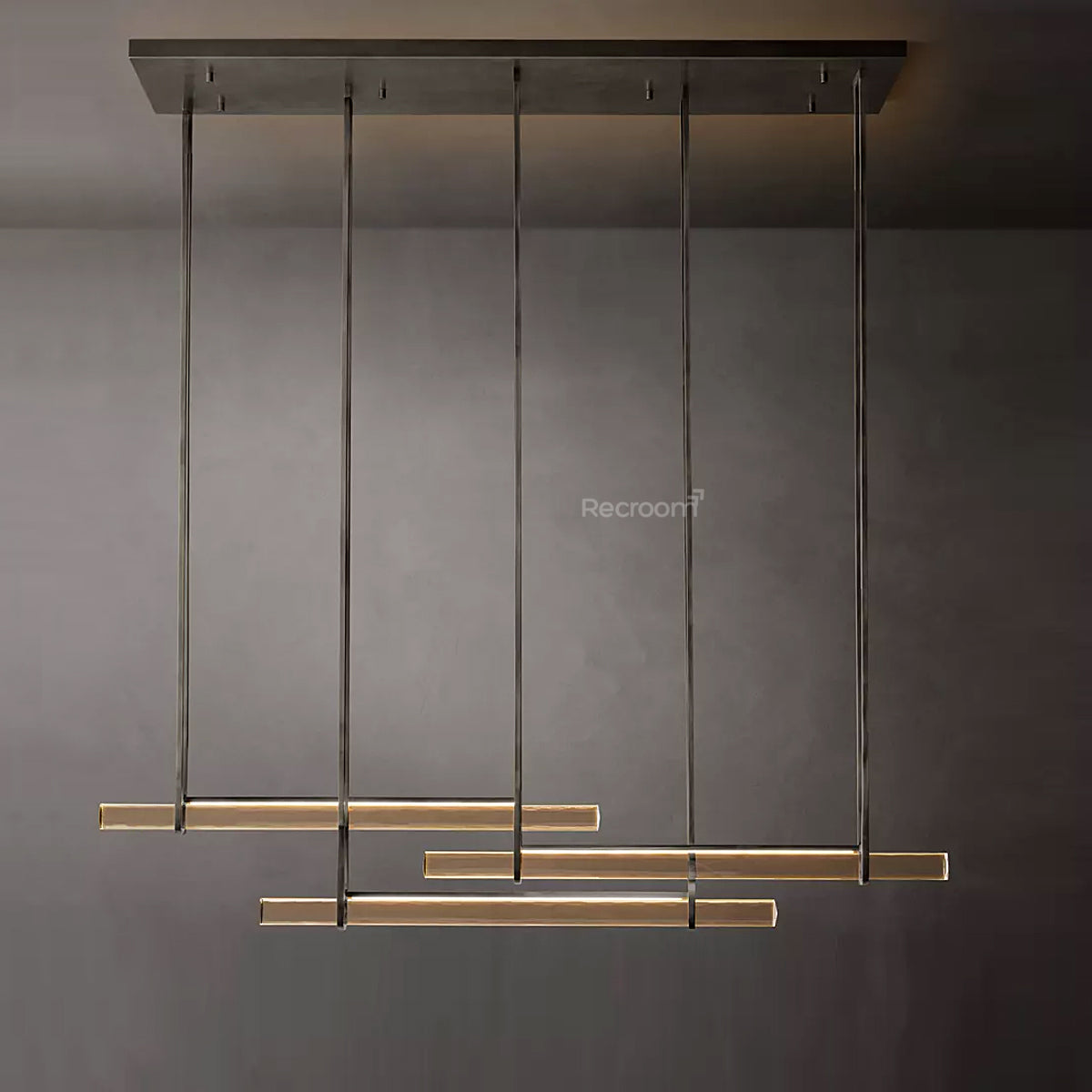 Auduben Crystal Triple Bar Linear Chandelier 60" 72" - Zonesus