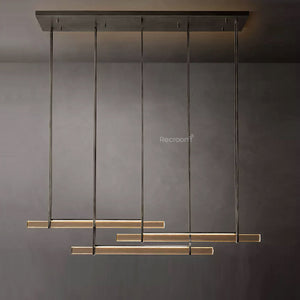 Auduben Crystal Triple Bar Linear Chandelier 60" 72" - Zonesus