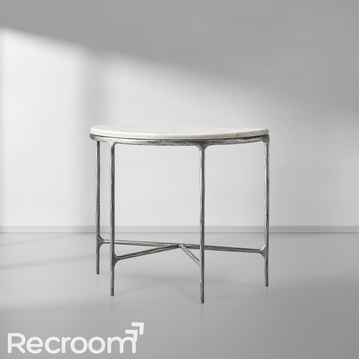 Thaddeo Marble Demilune Console Table - Zonesus