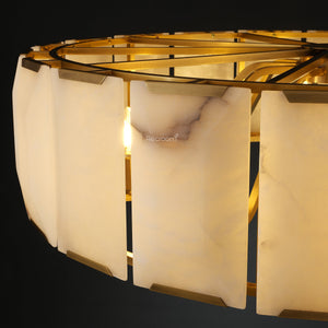 Harllow Calcite Round Chandelier 43" - Zonesus