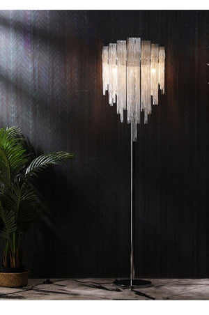 Alisa Luxury Hardware Aluminum Chain Tassel Floor Lamp - Zonesus