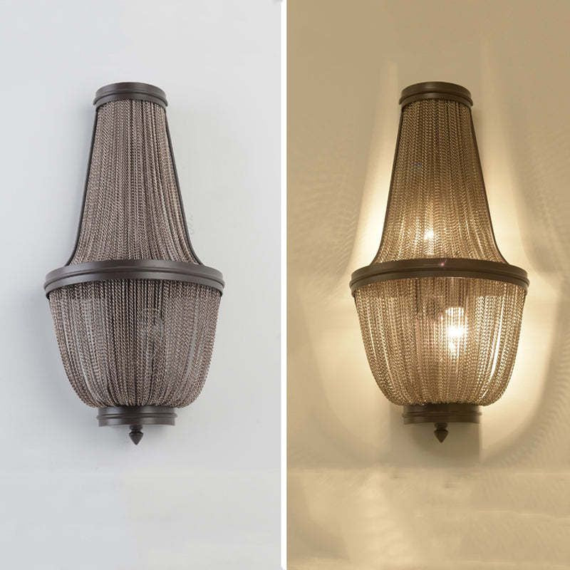 Tassel Aluminum Chain Wall Sconce In Living Room - Zonesus