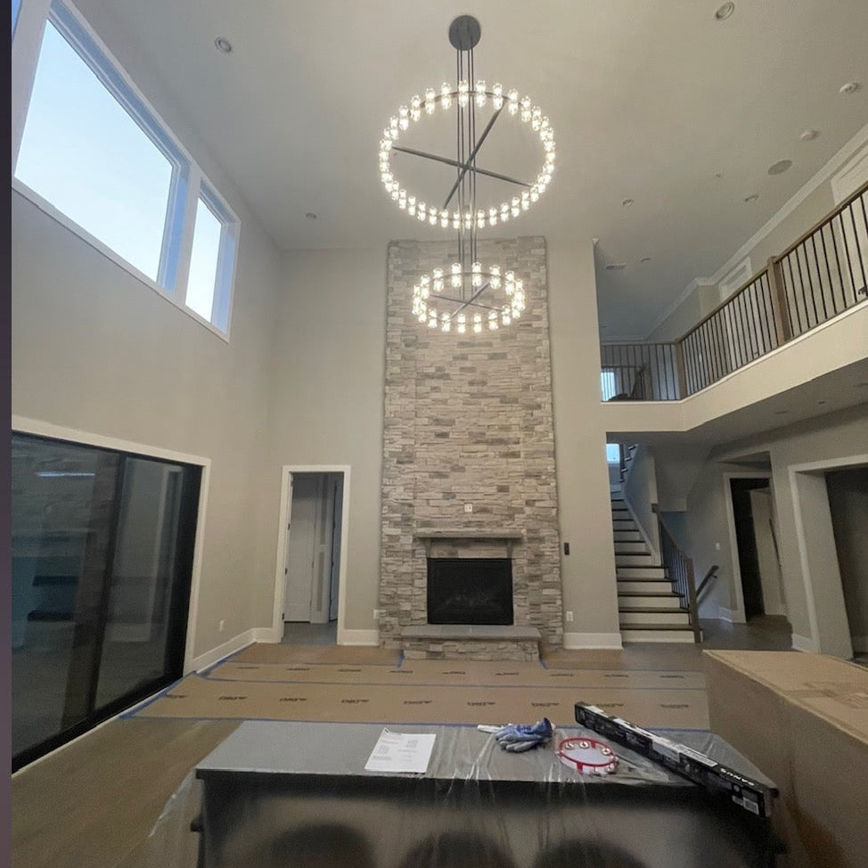 Arcachonest LED Round 2-Tier Chandelier 60" - Zonesus