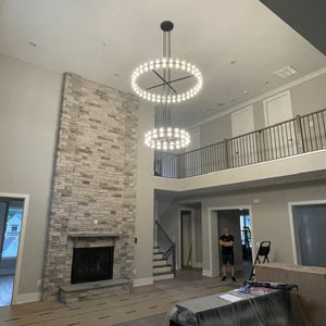 Arcachonest LED Round 2-Tier Chandelier 60" - Zonesus