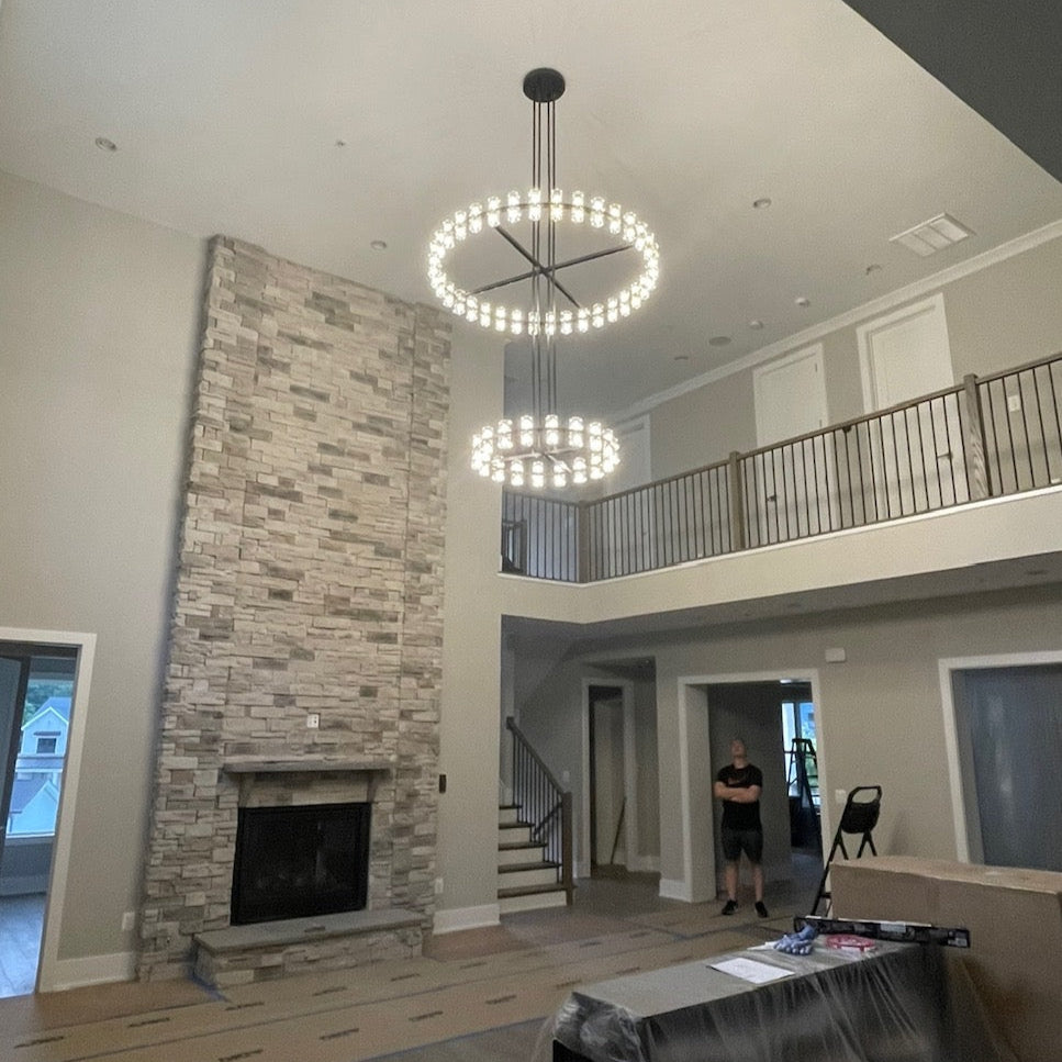 Arcachonest LED Round 2-Tier Chandelier 60" - Zonesus