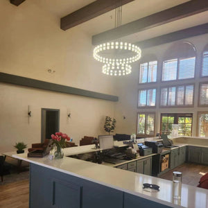 Arcachonest LED Round 2-Tier Chandelier 60" - Zonesus