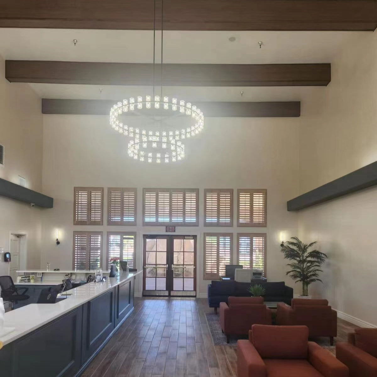 Arcachonest LED Round 2-Tier Chandelier 60" - Zonesus