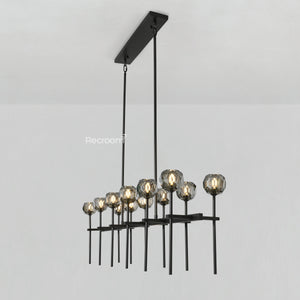 Boulew Crystal Glass Double Linear Chandelier 60" - Zonesus