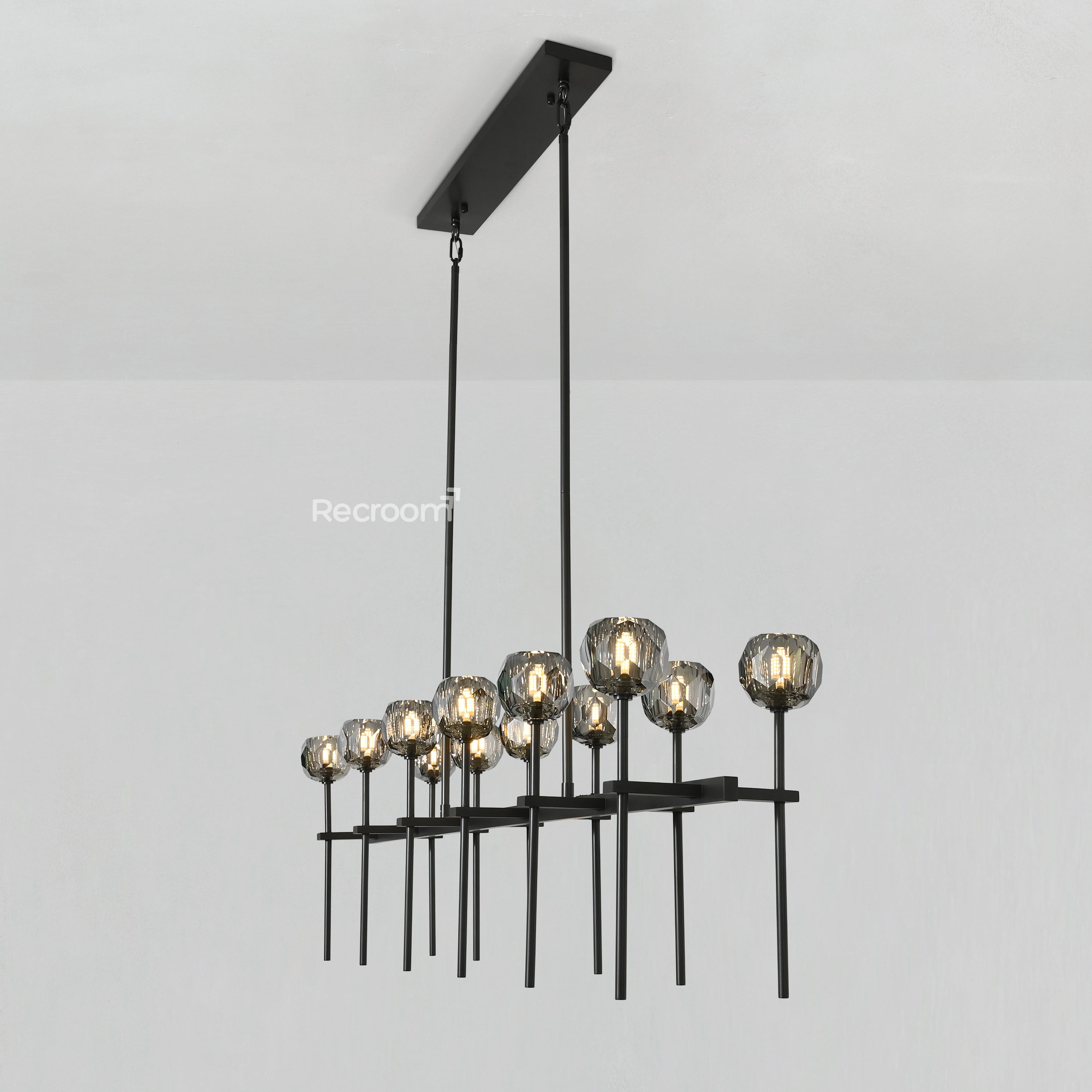 Boulew Crystal Glass Double Linear Chandelier 60" - Zonesus