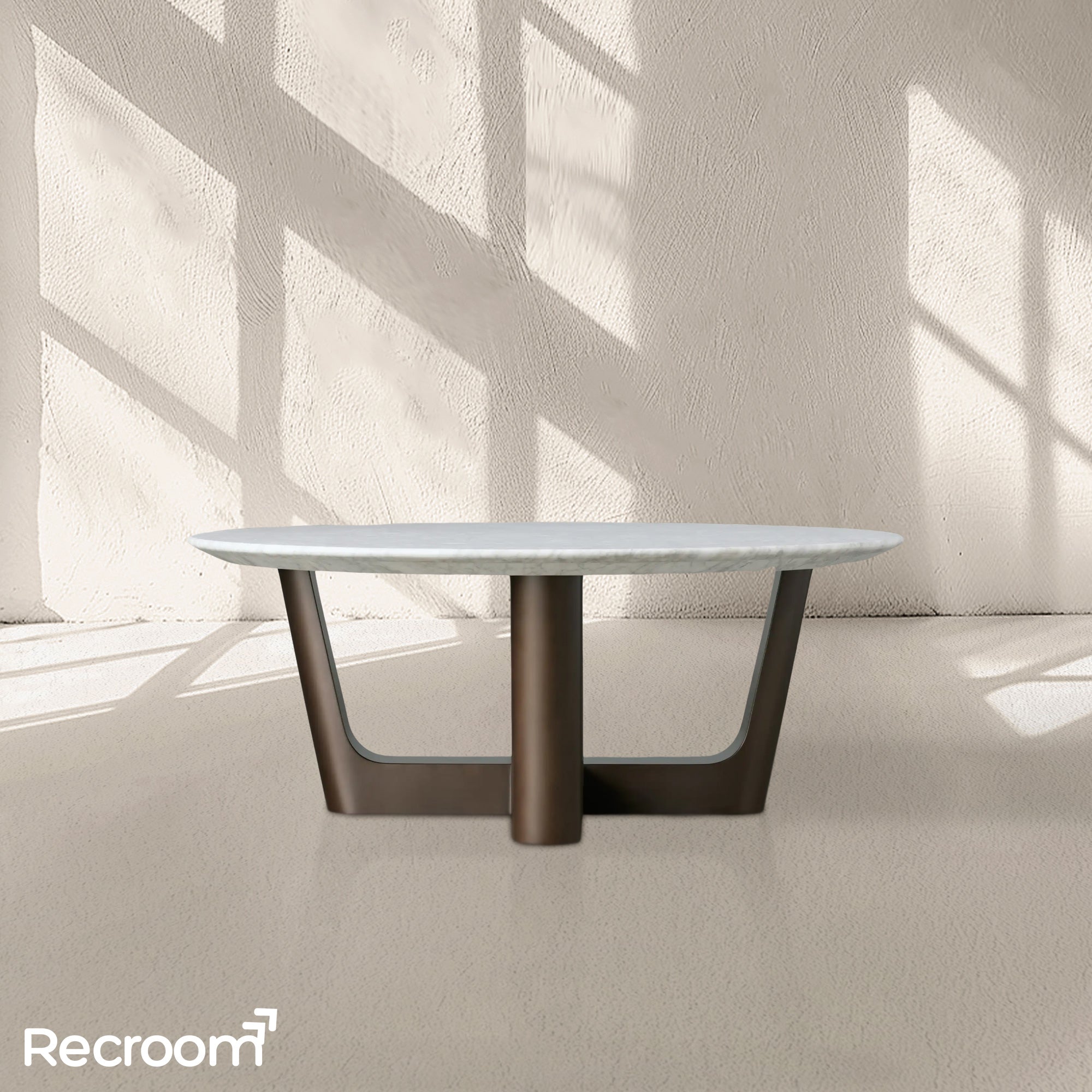 San Germani Round Stone Coffee Table with Rennes Base - Zonesus
