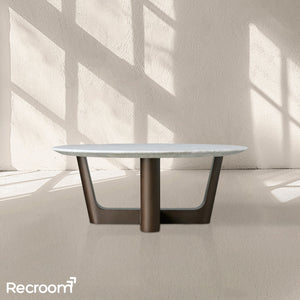 San Germani Round Stone Coffee Table with Rennes Base - Zonesus