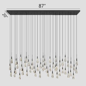 Solitaire Crystal Linear Chandelier 37" 50" 60'' 70" 87" 120''W - Zonesus