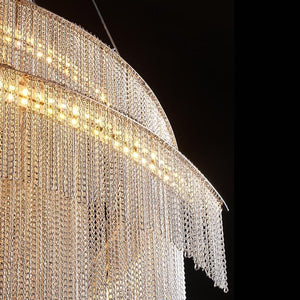 Alisa Luxury Aluminum Chain Tassel Ring Multilayer Chandelier - Zonesus
