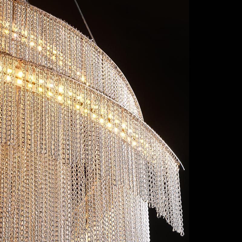Alisa Luxury Aluminum Chain Tassel Ring Multilayer Chandelier - Zonesus