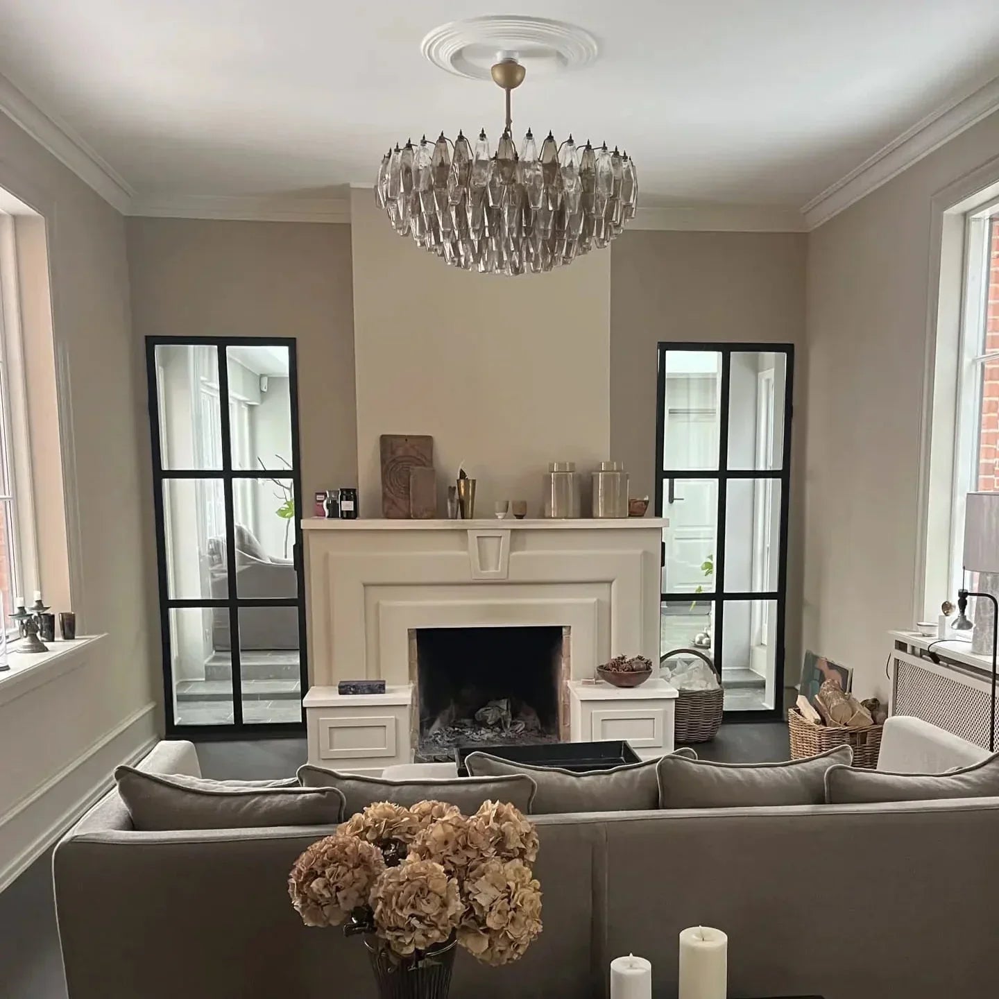 Murano Chandelier – Poliedri – 185 glass – Smoked/Transparent - Zonesus