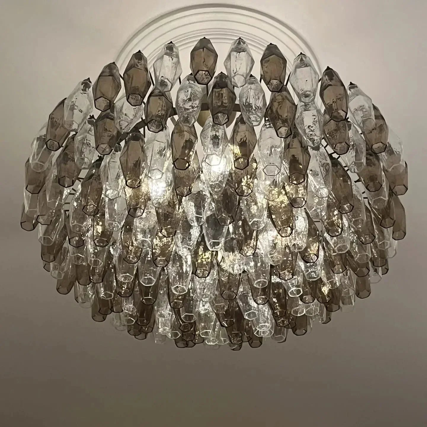 Murano Chandelier – Poliedri – 185 glass – Smoked/Transparent - Zonesus