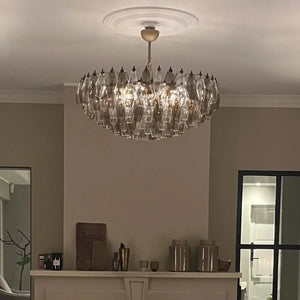 Murano Chandelier – Poliedri – 185 glass – Smoked/Transparent - Zonesus