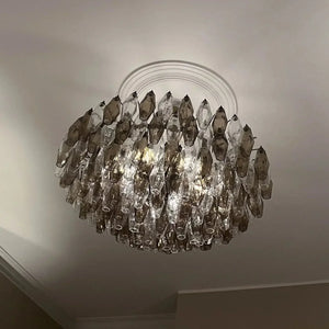 Murano Chandelier – Poliedri – 185 glass – Smoked/Transparent - Zonesus