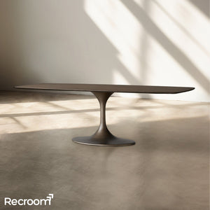 San Germani Wood Dining Table with Launette Base - Zonesus