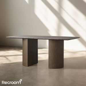 San Germani Stone Dining Table with Dauphine Base - Zonesus