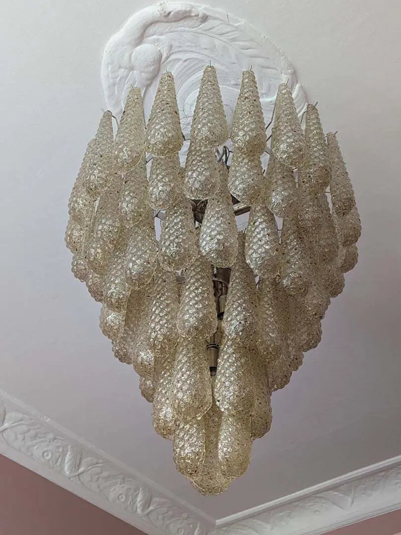 Murano Chandelier – Drop – 75 glasses – Amber - Zonesus