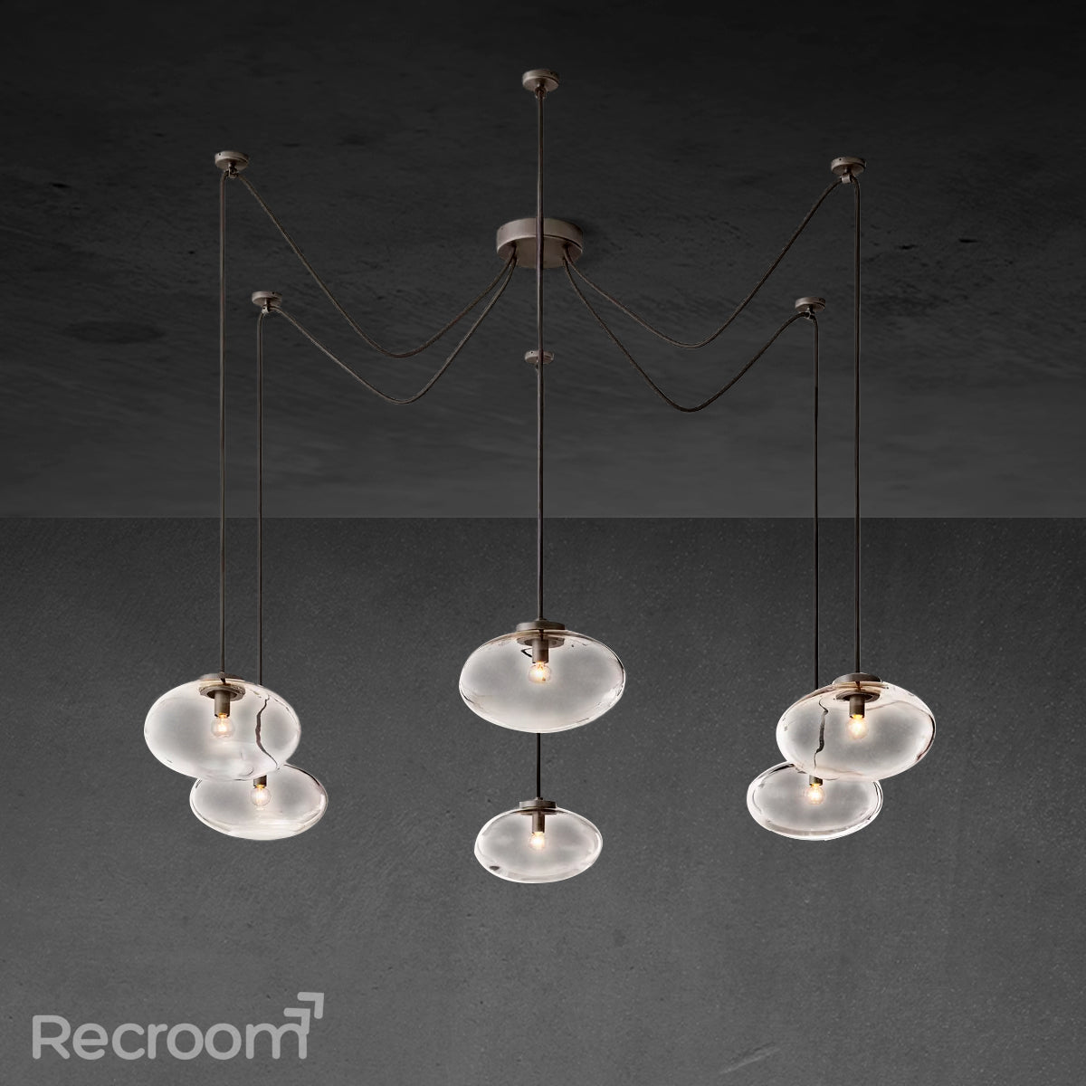 Cabretten Clear Glass Suspended Chandelier 84" - Zonesus