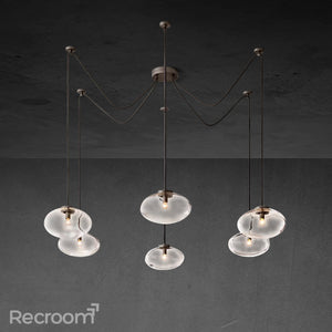 Cabretten Clear Glass Suspended Chandelier 84" - Zonesus