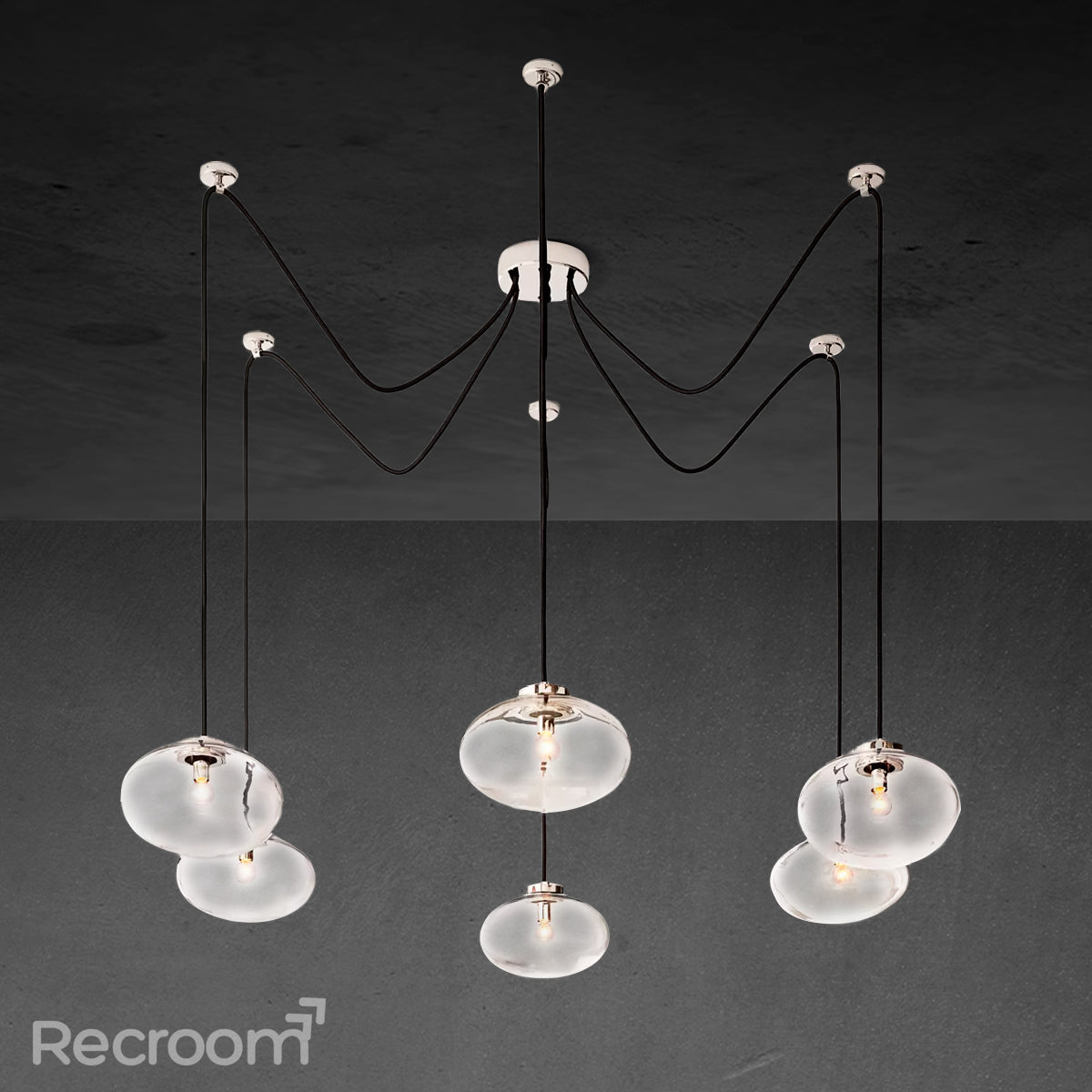 Cabretten Clear Glass Suspended Chandelier 84" - Zonesus