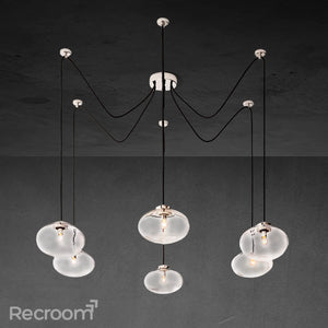 Cabretten Clear Glass Suspended Chandelier 84" - Zonesus